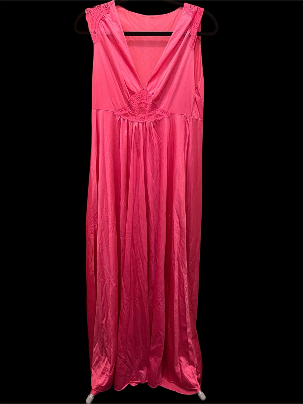 VTG 70s Van Raalte Pink Full Sweep Maxi Nightgown M